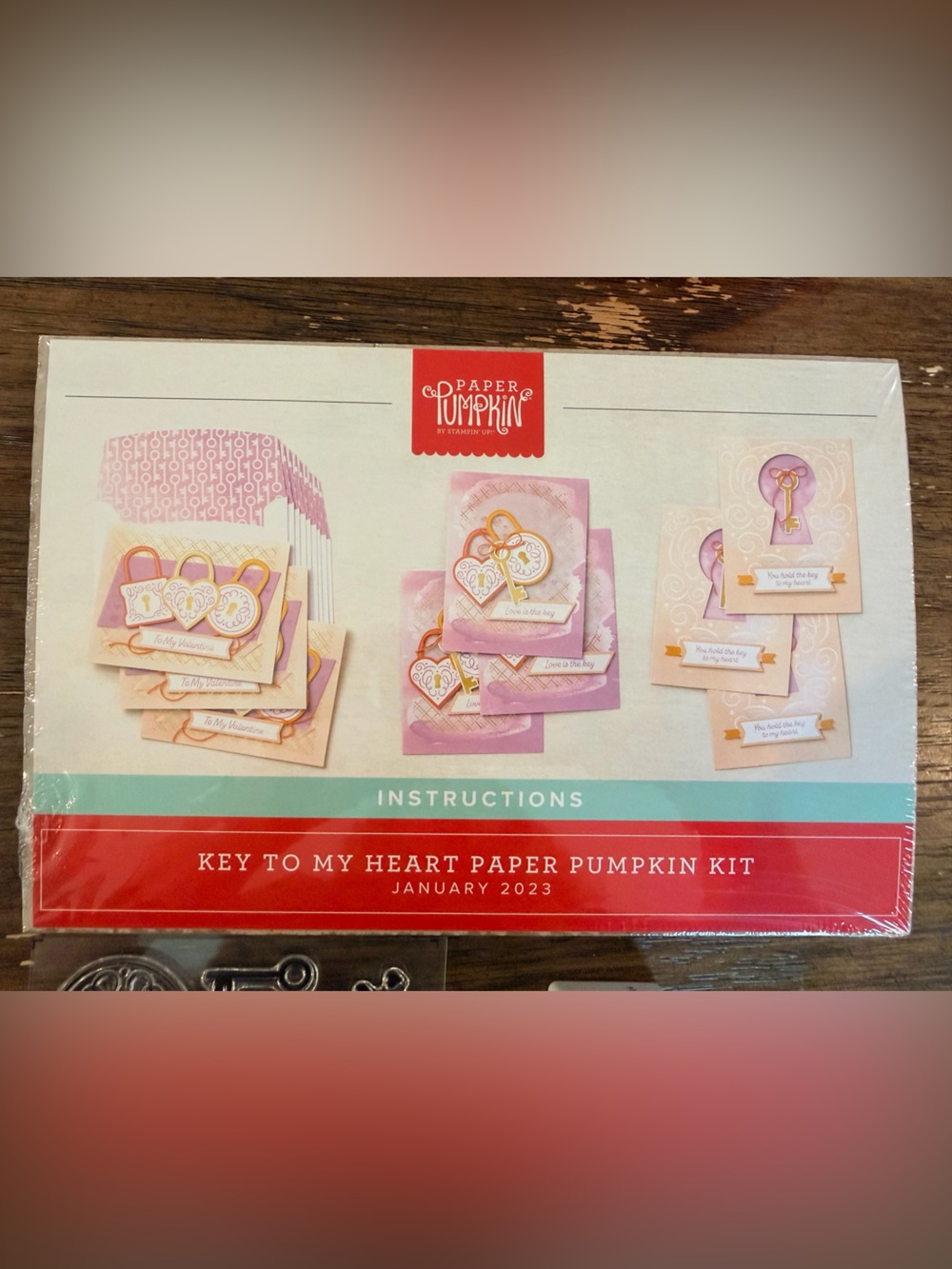 'Key to My Heart' Paper Craft Kit - Pink Paper Pumpkin Stampin up